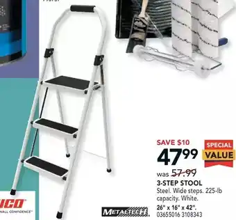 Lowe's Metaltech 3-step stool. 26" x 16" x 42" offer