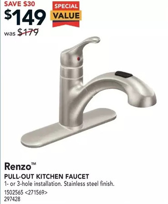 RONA Renzo pull-out kitchen faucet offer