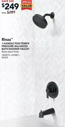 RONA Moen rinza 1-handle posi-temp pressure balanced bath/shower faucet offer