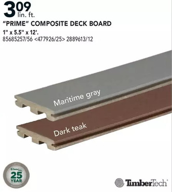 RONA "prime" composite deck board offer