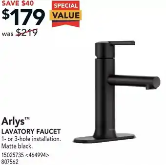 RONA Arlys lavotory faucet offer