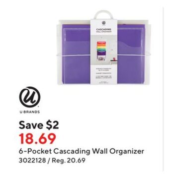 Staples U brands 6-pocket cascading wall organizer offer