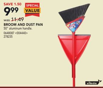 Lowe's Vileda broom and dust pan 50" offer