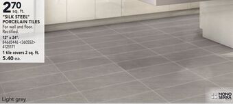 Lowe's Mono serra "silk steel" porcelain tiles 12" x 24" offer