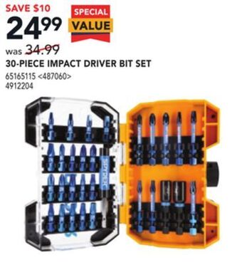 Lowe's Spyder 30-piece impact driver bit set offer