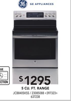 Lowe's Ge appliances 5 cu. ft. range offer