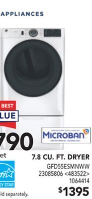 Lowe's Ge 7.8 cu. ft. dryer offer