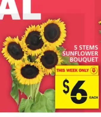 Food Basics 5 stems sunflower bouquet offer