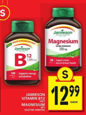 Food Basics Jamieson vitamin b12 or magnesium offer