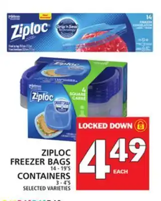 Food Basics Ziploc freezer bags or containers offer