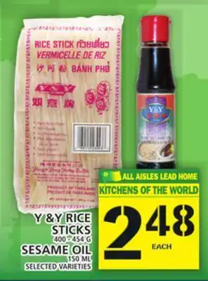 Food Basics Y&y rice sticks or sesame oil offer
