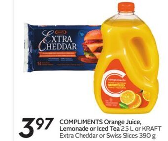 Sobeys Compliments orange juice, lemonade or iced tea offer