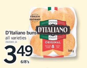 Fortinos D'italiano buns, 6/8's offer
