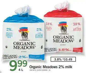 Fortinos Organic meadows 2% milk meadows, 4 l offer