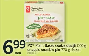 Fortinos Pc® plant based cookie dough, 500 g or apple crumble pie, 770 g offer