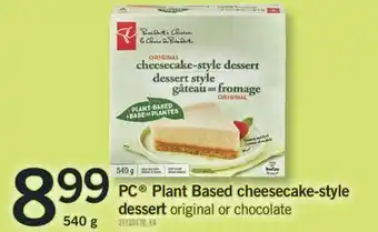 Fortinos Pc® plant based cheesecake-style, 540 g offer