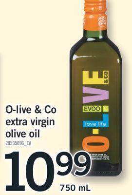 Fortinos O-live & co extra virgin olive oil, 750 ml offer