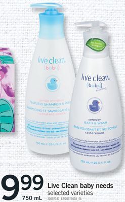 Fortinos Live clean baby needs, 750 ml offer