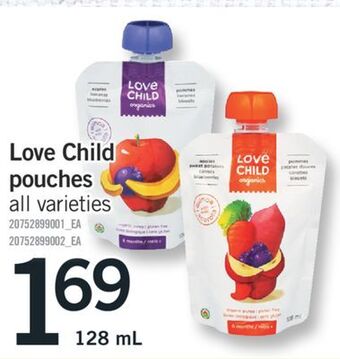 Fortinos Love child pouches, 128 ml offer
