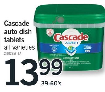 Fortinos Cascade auto dish tablets, 39-60's offer