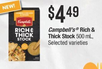 Fortinos Campbell's® rich & thick stock, 500 ml offer