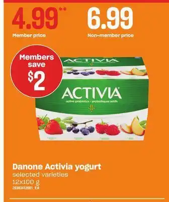 Loblaws Danone activia yogurt, 12x100 g offer