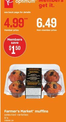 Loblaws Farmer's market™ muffins, 6's offer