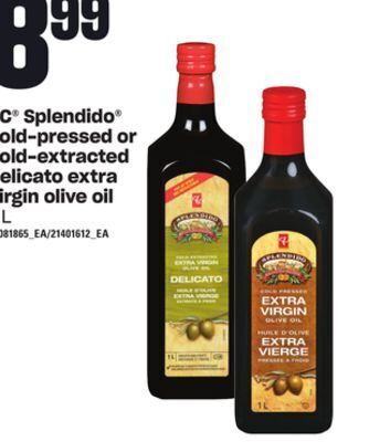 Loblaws Pc splendido® cold-pressed or cold-extracted delicato extra virgin olive oil, 1 l offer