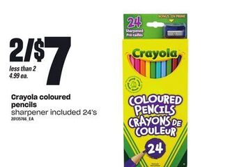 Loblaws Crayola coloured pencils, 24's offer