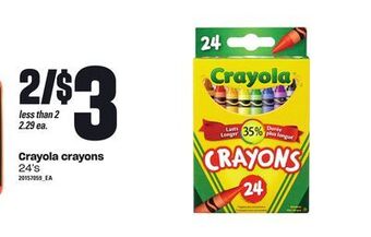Loblaws Crayola crayons, 24's offer