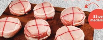 Sobeys Fresh seasoned bacon wrapped chicken breast medallions offer