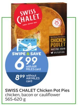 Sobeys Swiss chalet chicken pot pies offer