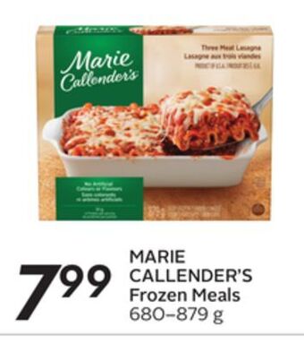 Sobeys Marie callender's frozen meals offer
