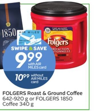 Sobeys Folgers roast & ground coffee offer