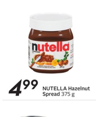 Sobeys Nutella hazelnut spread offer