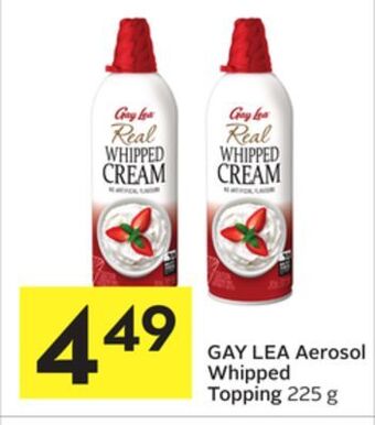 Foodland Gay lea aerosol whipped topping 225 g offer