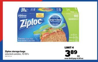 Real Canadian Superstore Ziploc storage bags, 10-90's offer