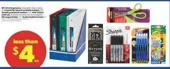 Real Canadian Superstore Bic velocity gel pens, retractable, blue or black, 4's crayola pip-squeak washable markers, 16's sharpie permanent markers, 5 offer