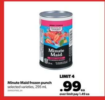 Real Canadian Superstore Minute maid frozen punch, 295 ml offer