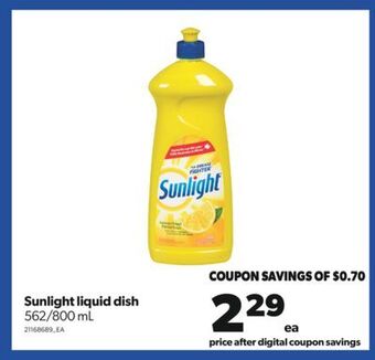 Real Canadian Superstore Sunlight liquid dish, 562/800 ml offer