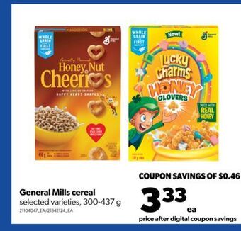 Real Canadian Superstore General mills cereal, 300-437 g offer
