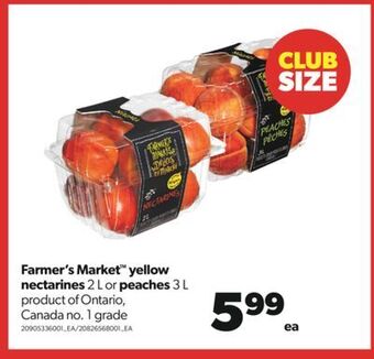 Real Canadian Superstore Farmer's market™ yellow nectarines, 2 l or peaches, 3 l offer