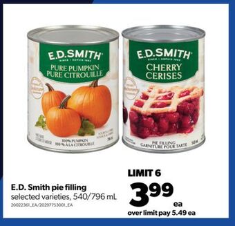 Real Canadian Superstore E.d. smith pie filling, 540/796 ml offer