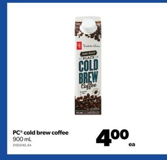 Real Canadian Superstore Pc® cold brew coffee, 900 ml offer