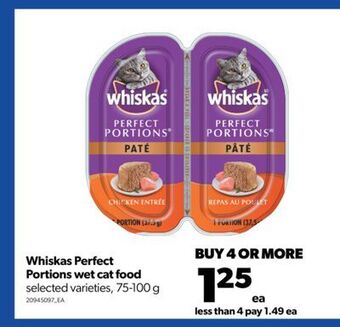 Real Canadian Superstore Whiskas perfect portions wet cat food, 75-100 g offer