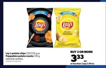 Real Canadian Superstore Lay's potato chips, 220/235 g or poppables potato snacks, 130 g offer