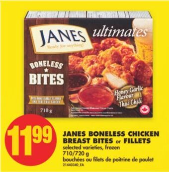 No Frills Janes boneless chicken breast bites or fillets, 710/720 g offer