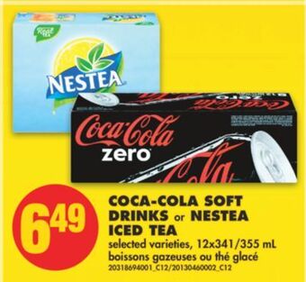 No Frills Coca-cola soft drinks or nestea iced tea, 12x341/355 ml offer