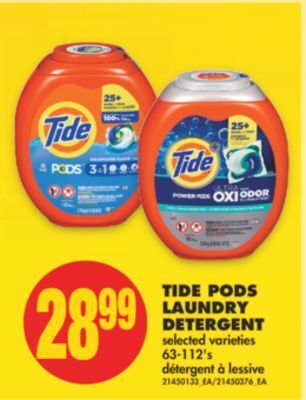No Frills Tide pods laundry detergent, 63-112's offer