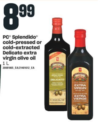 Independent Grocer Pc® splendido® cold-pressed or cold-extracted delicato extra virgin olive oil, 1 l offer